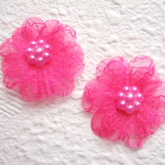 Bloemetjes organza pareltjes
