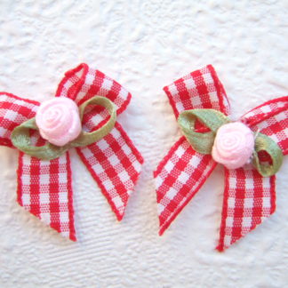 Geruite strikjes roosje