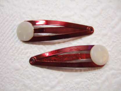 4 cm ~ Haarclip met pad ~ Kerst rood