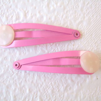 4 cm ~ Haarclip met pad ~ Donker roze
