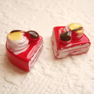 Feestelijke taartjes flatback ~ 1,5 cm ~ Rood