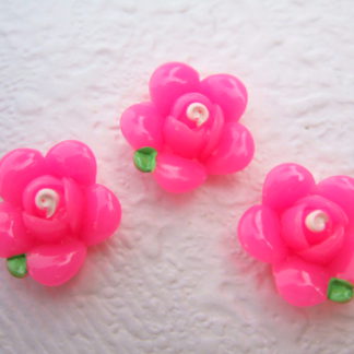 Leuke roosjes flatback ~ 17 mm ~ Fuchsia roze