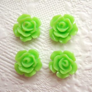 Lieve roosjes flatback ~ 12 mm ~ Groen